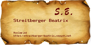 Streitberger Beatrix névjegykártya